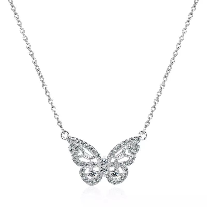 Sterling Silver Women’s Butterfly Charm Necklace