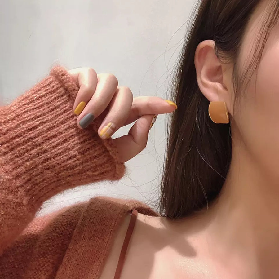 Plain Square Minimalist Clip On Earrings