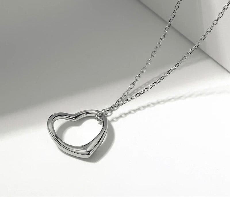 Open Heart 925 Sterling Silver Necklace