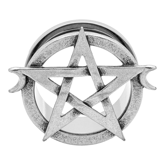 Pentagram Surgical Steel Ear Plugs | 8mm - 25mm