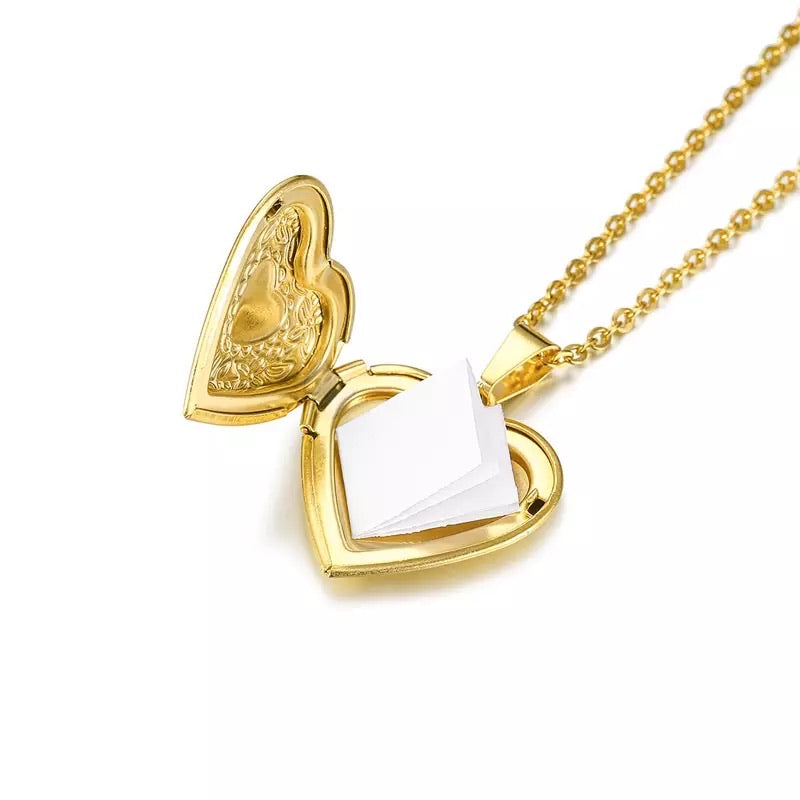 9ct gold filled heart locket necklace