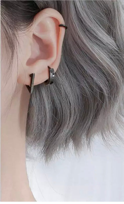 Stainless Steel Triangle Hoop Earrings