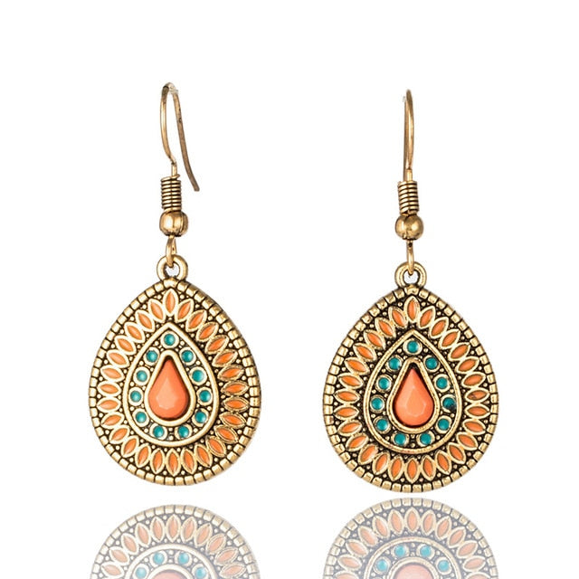 Aztec Mosaic Ethnic Clip On Earrings Collection
