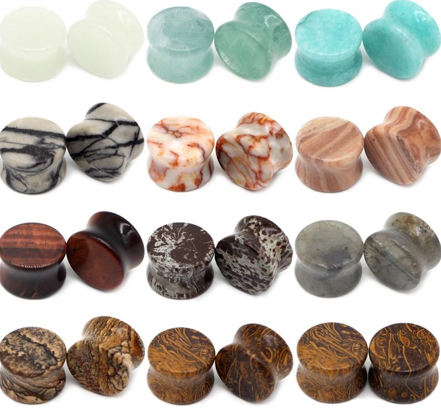 Wood & Marble Style Ear Plug Collection 6mm -30mm