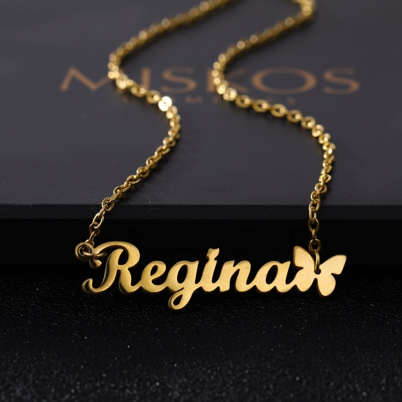 Personalised Name Necklace in Gold, Silver and Rose Gold