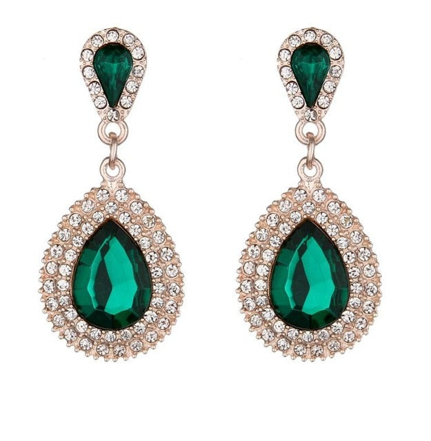 Queens Design Sapphire Crystal Drop Earring Collection