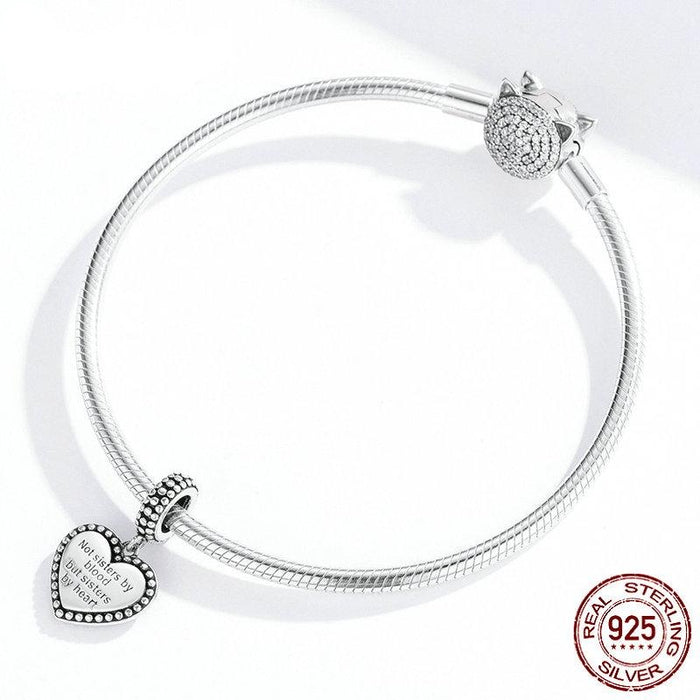 925 Sterling Silver 'Sisters by Heart' Dangle Charm