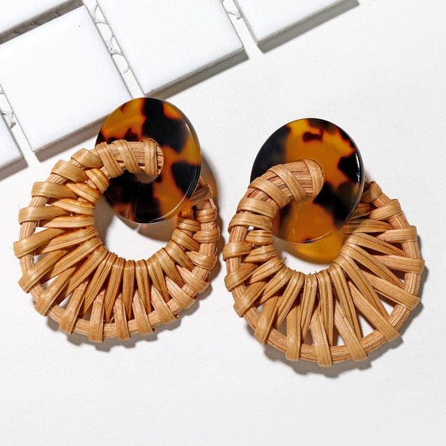 Natural Wood Drop Earring Collection