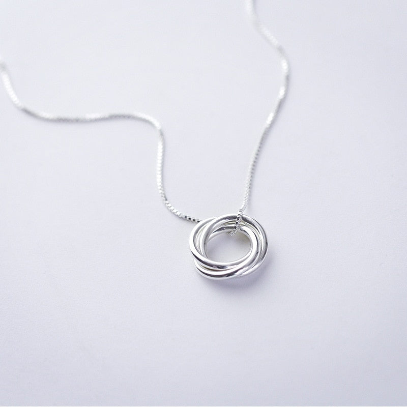 Sterling Silver Eternity Ring Pendant Necklace