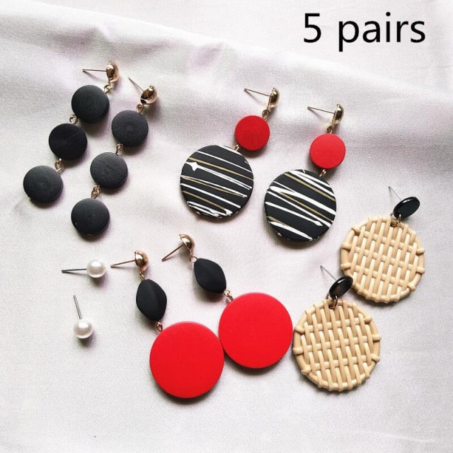 Hanging Drop Earring Sets  of 5