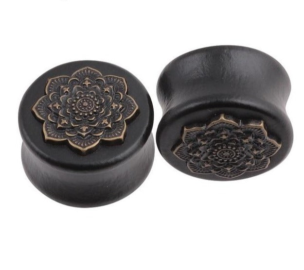 Wood & Bronze Vintage Style Ear Plug Collection 8mm - 30mm