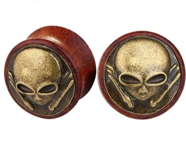 Wood & Bronze Vintage Style Ear Plug Collection 8mm - 30mm