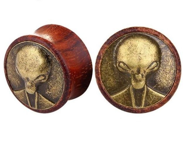 Wood & Bronze Vintage Style Ear Plug Collection 8mm - 30mm