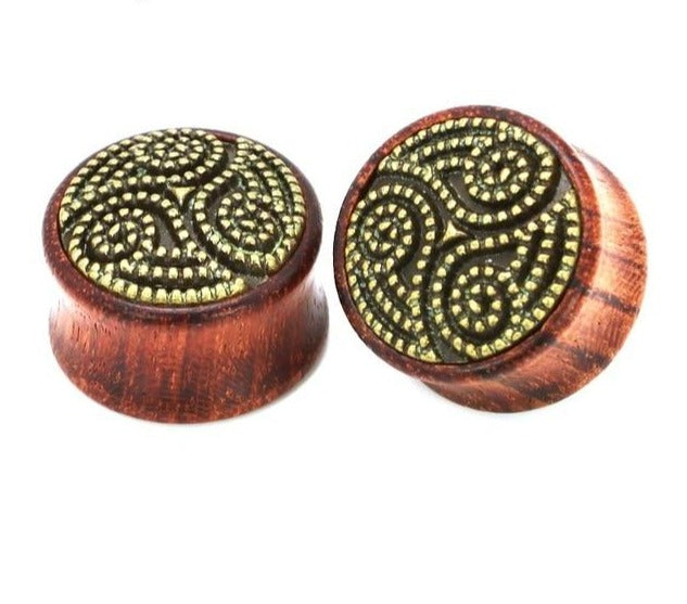 Wood & Bronze Vintage Style Ear Plug Collection 8mm - 30mm