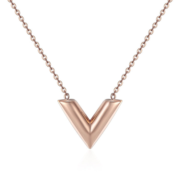 Women's V Shape Pendant Necklace