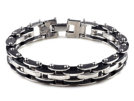 Men’s Stainless Steel Biker Bracelet