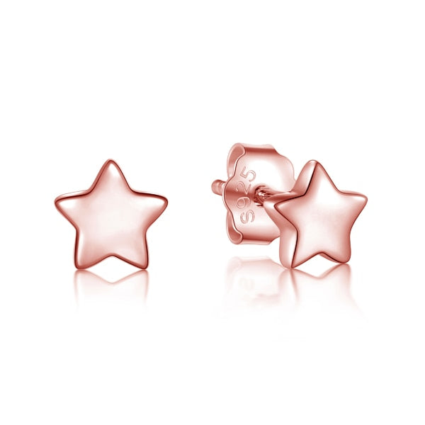 925 Sterling Silver Stars & Moon Stud Earrings