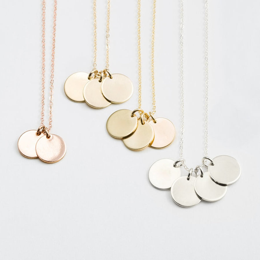 Customised Initial Stainless Steel Coin Necklace