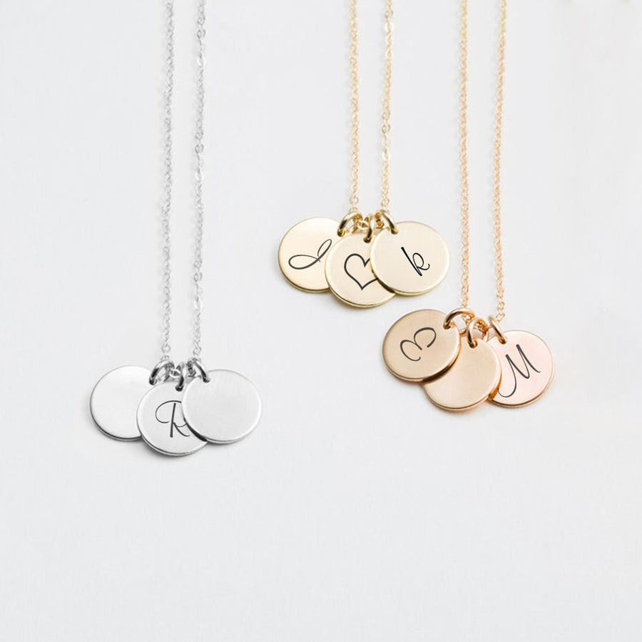 Customised Initial Stainless Steel Coin Necklace