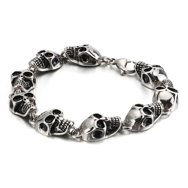 Men's Stainless Steel Skull Head Bracelet Collection
