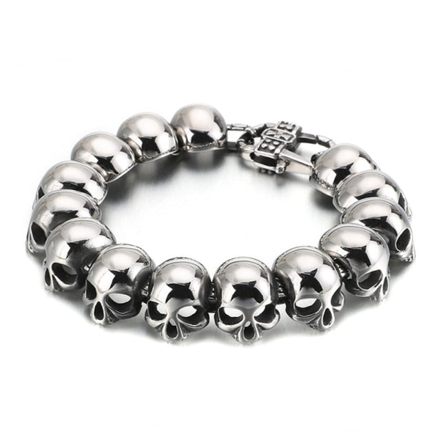 Men's Stainless Steel Skull Head Bracelet Collection