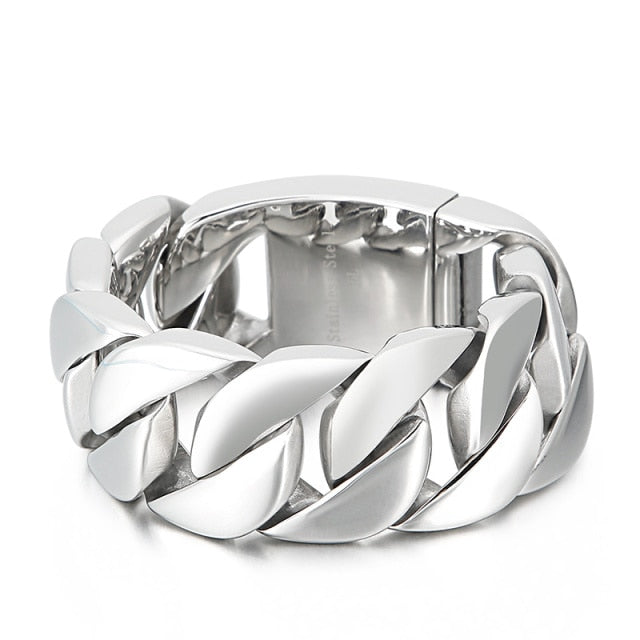 316 Stainless Steel 30mm Cuban Bracelet Bangle Men's Heavy Chunky Link Chain