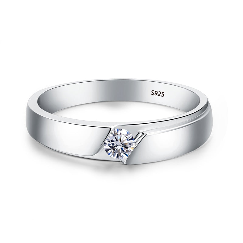 Sterling Silver CZ Crystal Wedding Style Ring