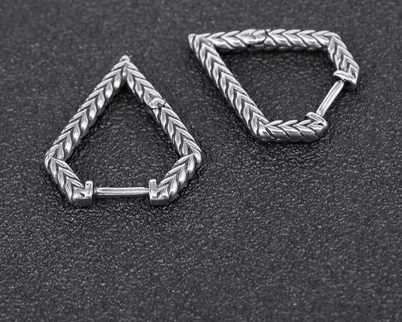 Stainless Steel Triangle Hoop Earrings