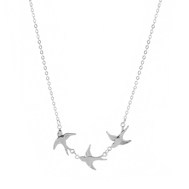 Women's Silver Swallow Bird Necklace