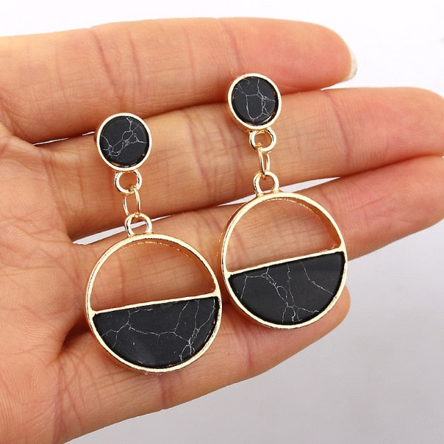 Gold Circle Drop Earring Collection