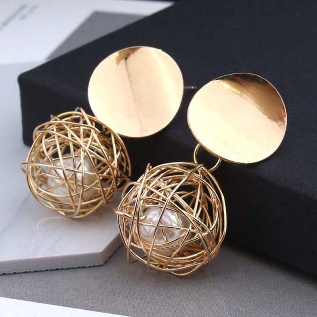 Gold Circle Drop Earring Collection