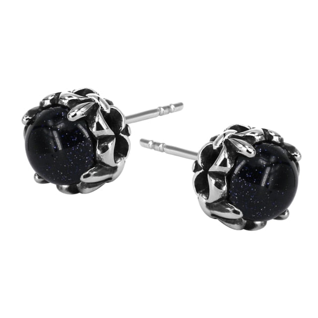 Oxidised Black Stainless Steel Stud Earrings