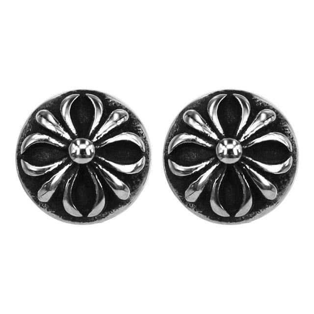Oxidised Black Stainless Steel Stud Earrings