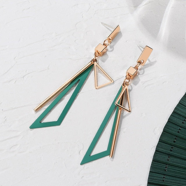 Green & Gold Tone Drop Earring Collection