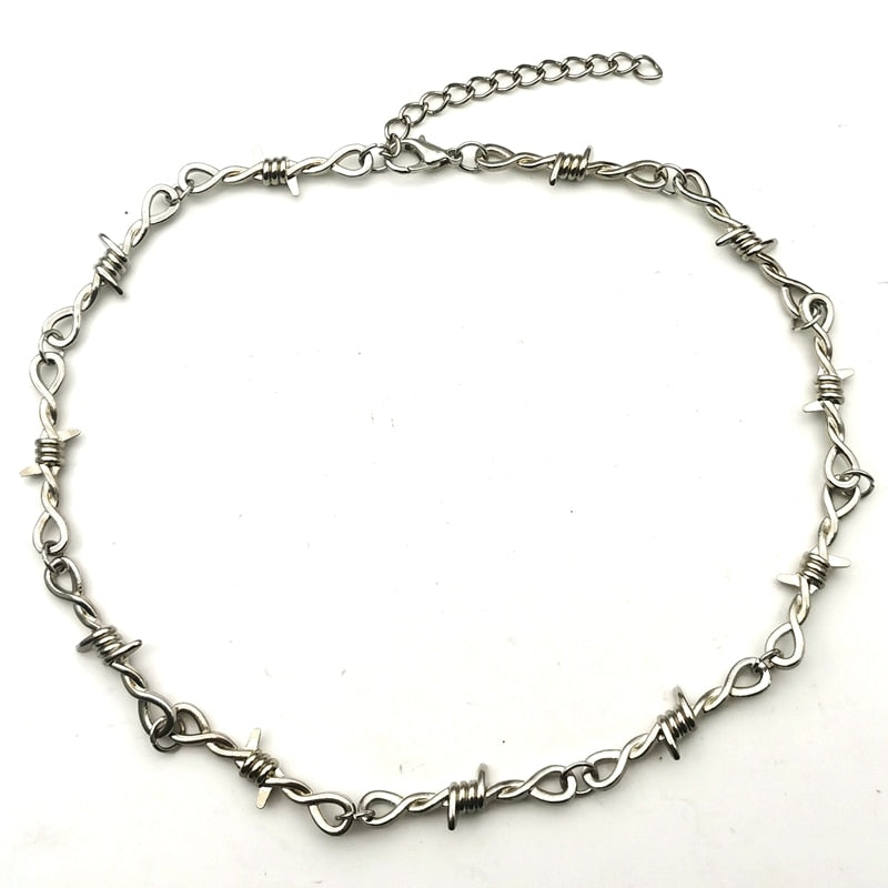 Barbed Wire Spiked Necklace