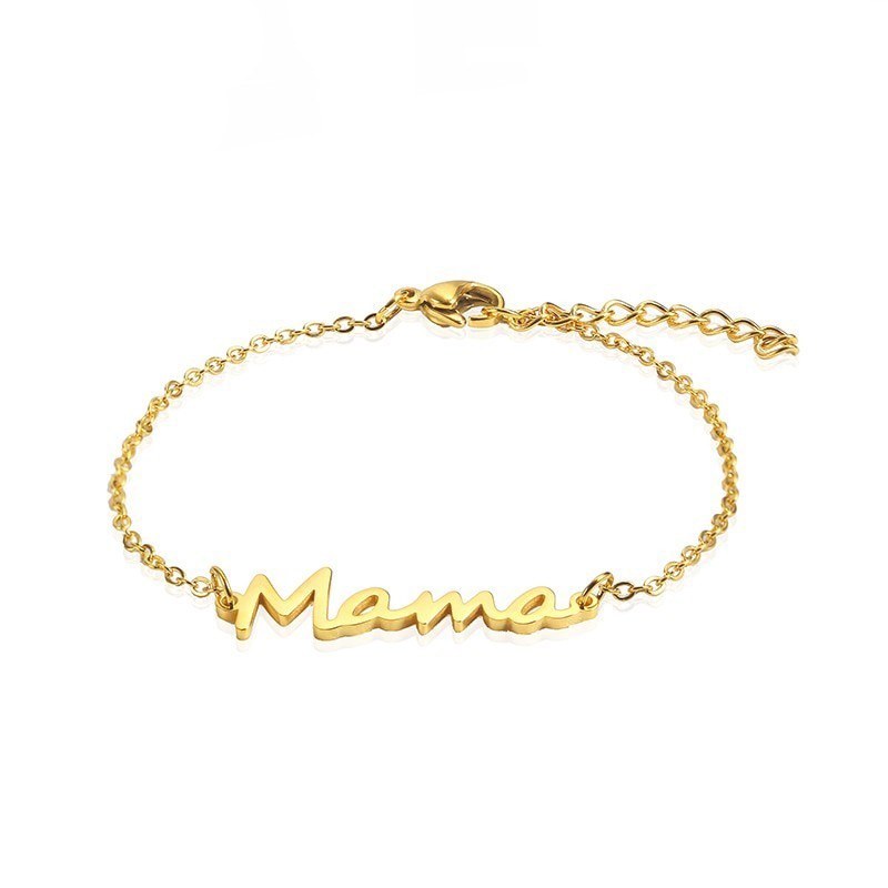 Stainless Steel Mama Chain Link Bracelet