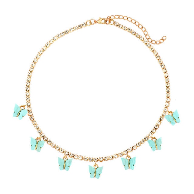 Butterfly Crystal Choker Necklace  Collection