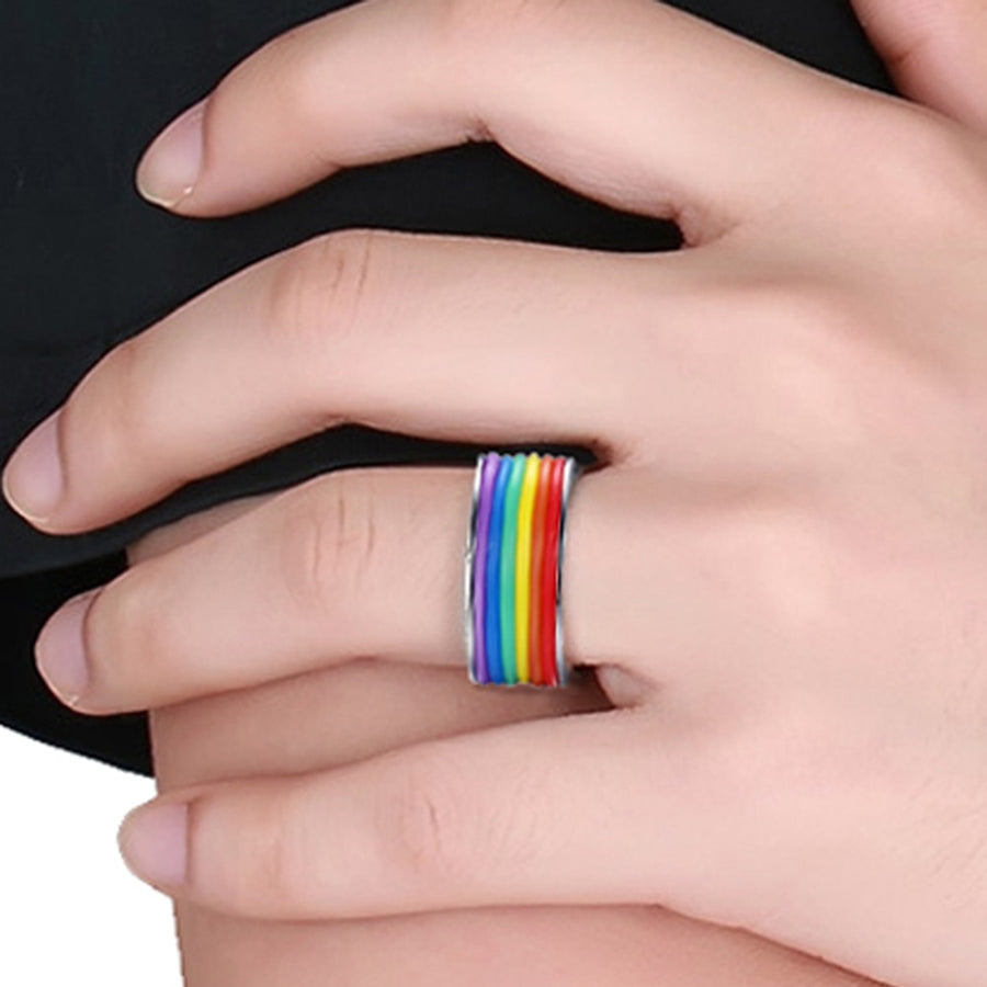 LGBT Stainless Steel Rainbow Rings