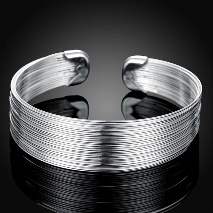Sterling Silver Multi Layered Thin Wire Bangle