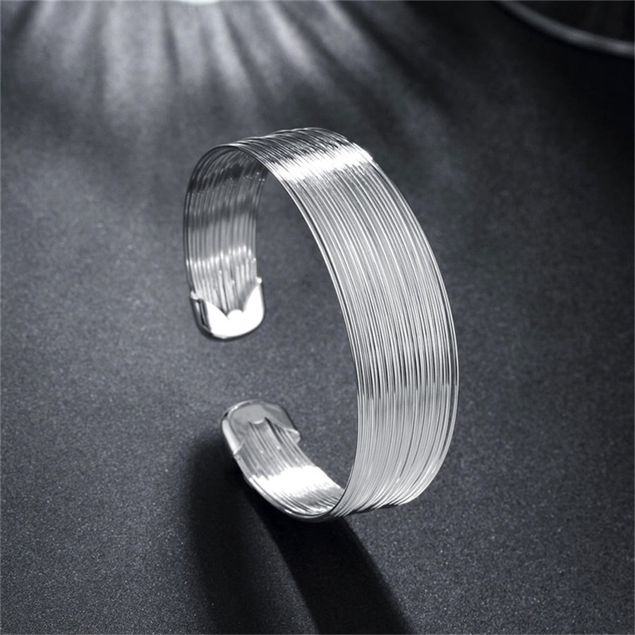 Sterling Silver Multi Layered Thin Wire Bangle