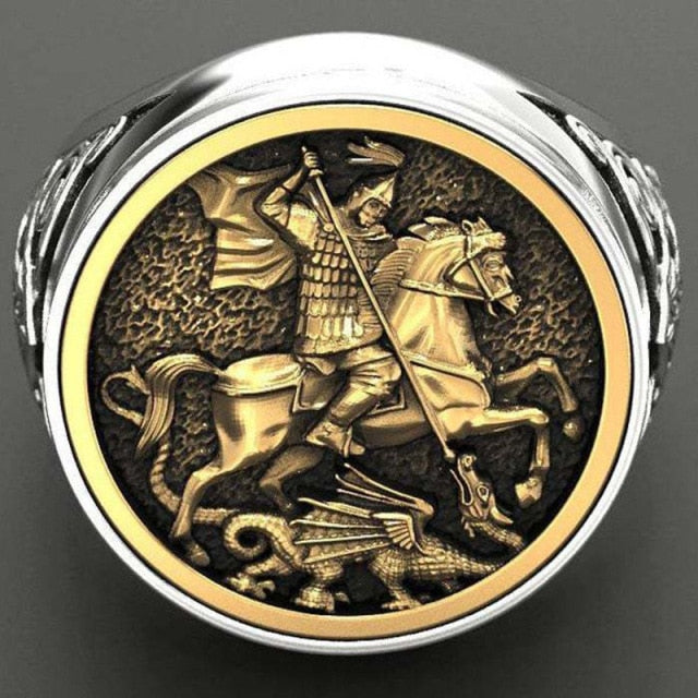 Men's Gold Kings Knight Sovereign Ring