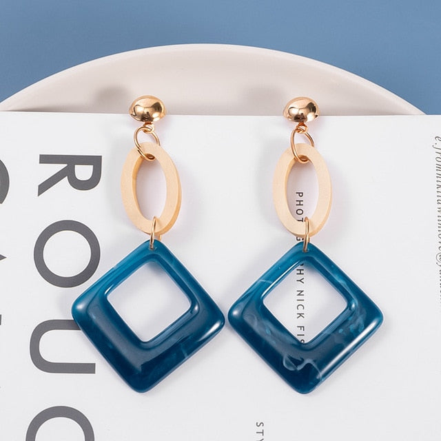 Blue & Gold Tone Drop Earring Collection