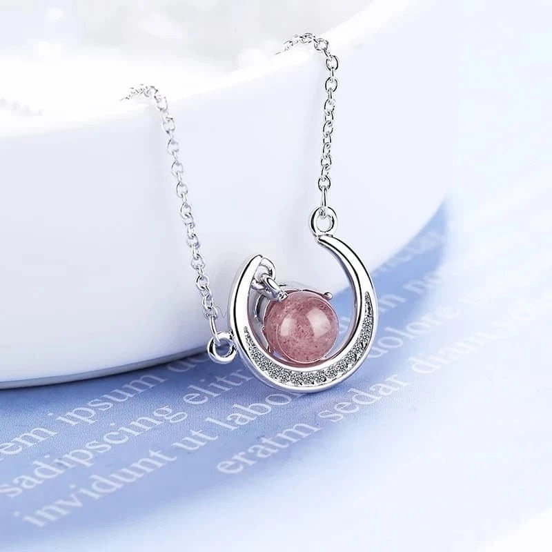 Sparkling Moon & Strawberry Earth Daughter Necklace Gift Box
