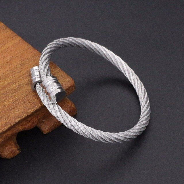 Men's Stacked Roman Numeral Cable Crown Bracelet