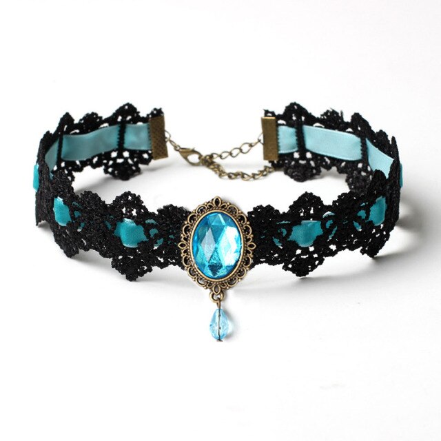 Lace Victorian Onyx Crystal Choker