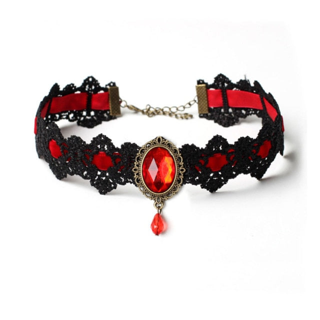 Lace Victorian Onyx Crystal Choker