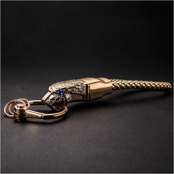 Genuine Rope Leather Panther Head Key Ring Collection