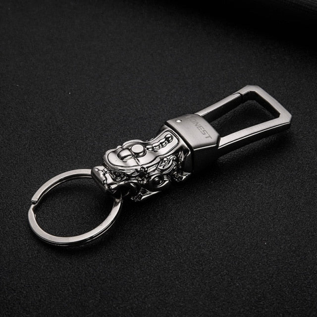 Genuine Rope Leather Panther Head Key Ring Collection
