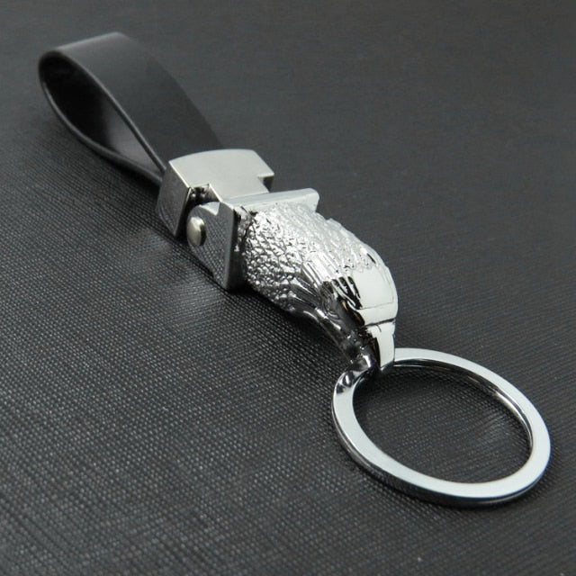 Genuine Rope Leather Panther Head Key Ring Collection