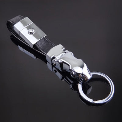Genuine Rope Leather Panther Head Key Ring Collection